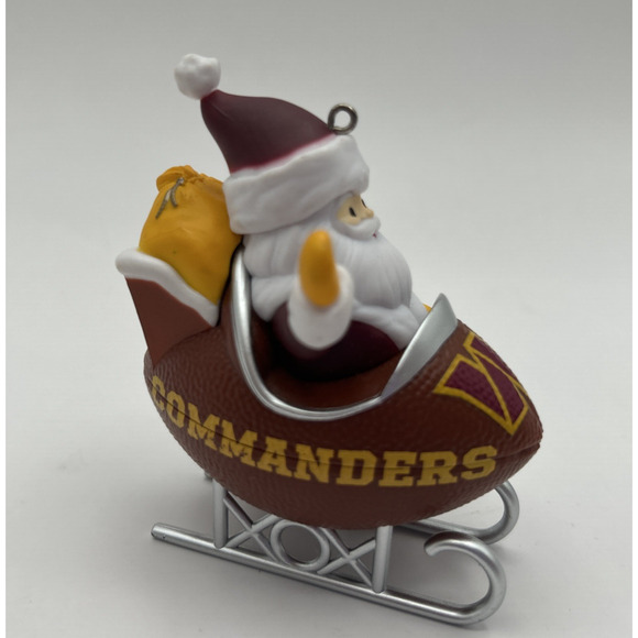 Hallmark Washington Commanders Santa Christmas Ornament Football Sleigh - Picture 2 of 6